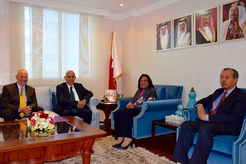 H.E Minister of Health receives Head of the Royal University for Women and a delegation of West Virginia University