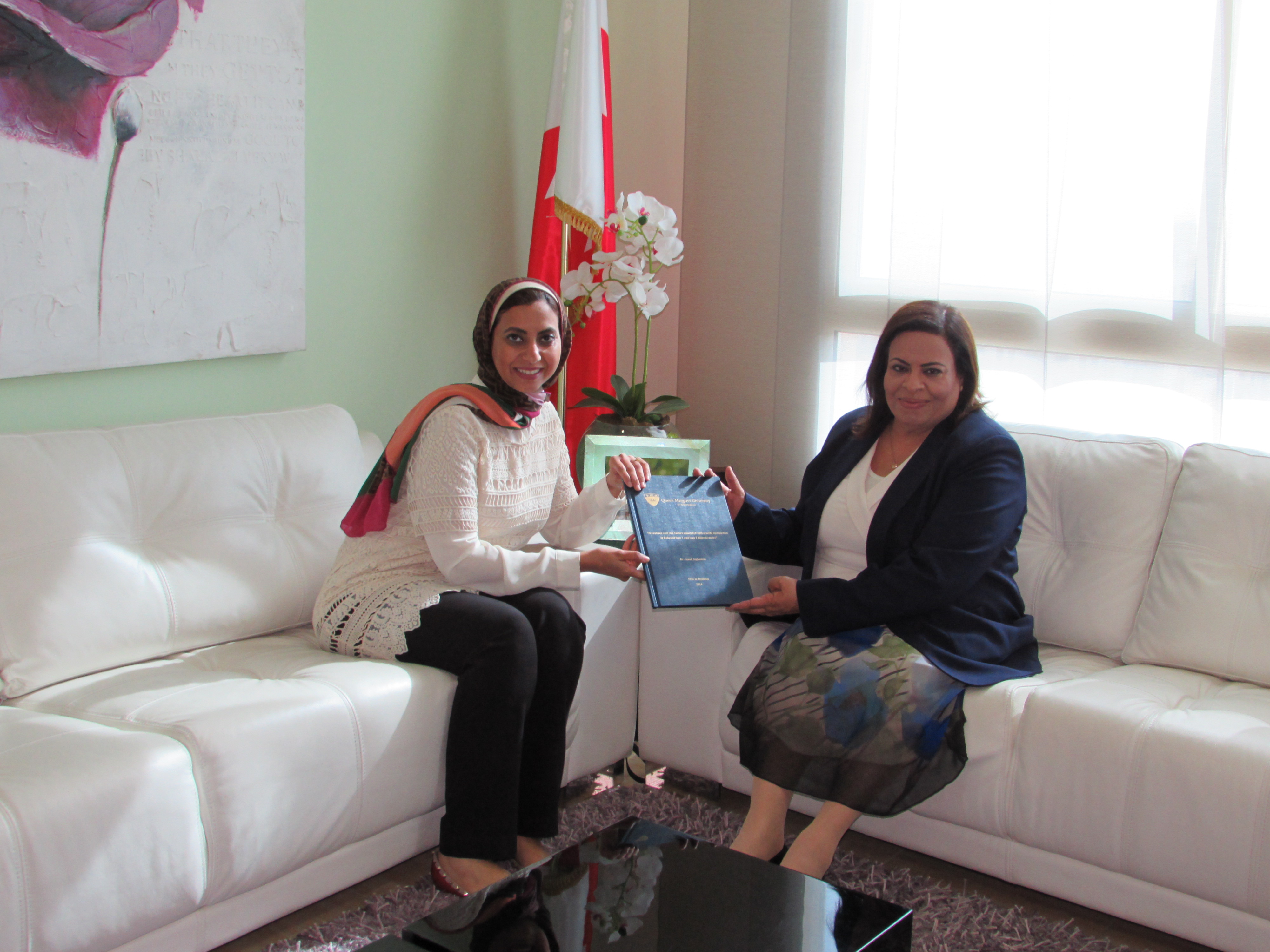 Undersecretary of MOH receives the Master’s thesis from Dr. Amal Al-Ghanim