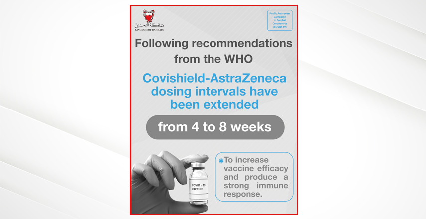 Bahrain extends Covishield-AstraZeneca dosing interval from 4 to 8 weeks